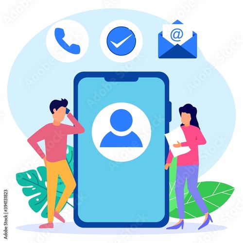 Illustration vector graphic cartoon character of contact us
