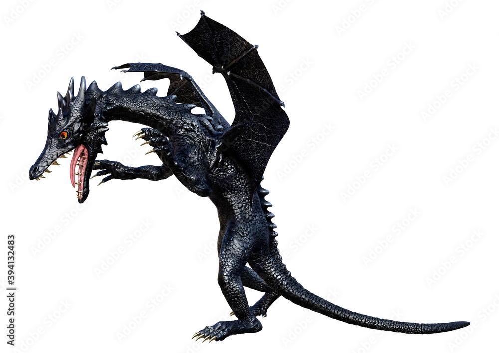 Fototapeta premium 3D Rendering Fairy Tale Dragon on White