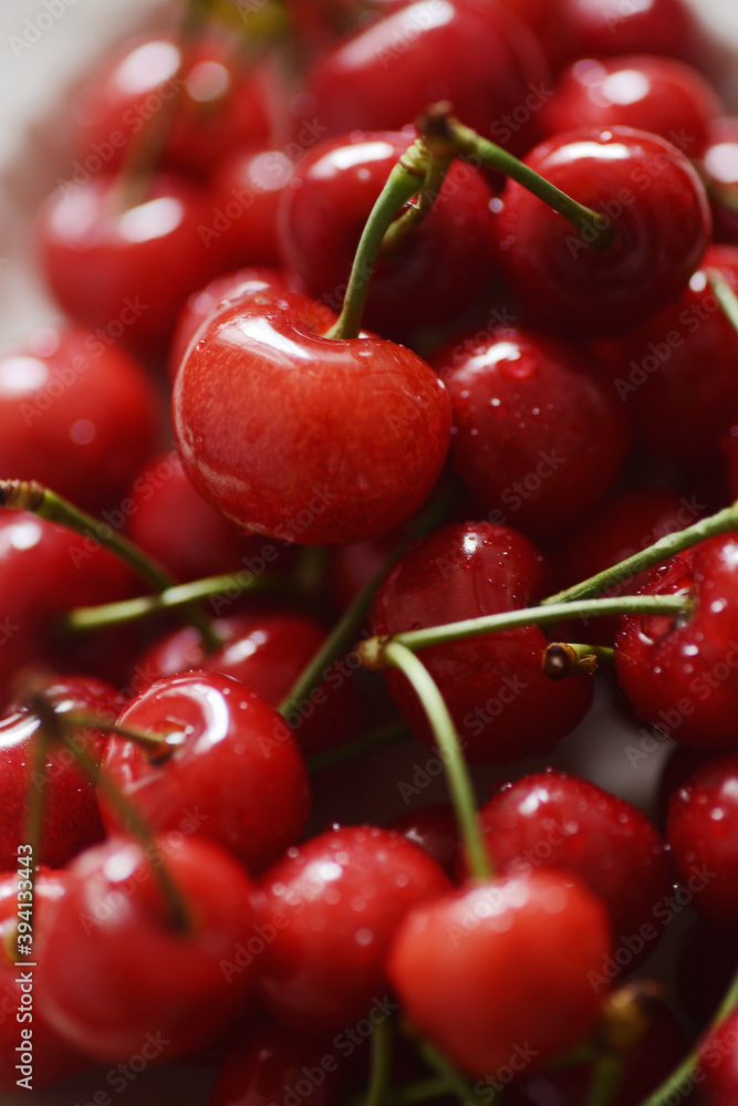Fresh cherries, wash and prepare for cake and dessert Fresh cherries, wash and prepare for cake and dessert