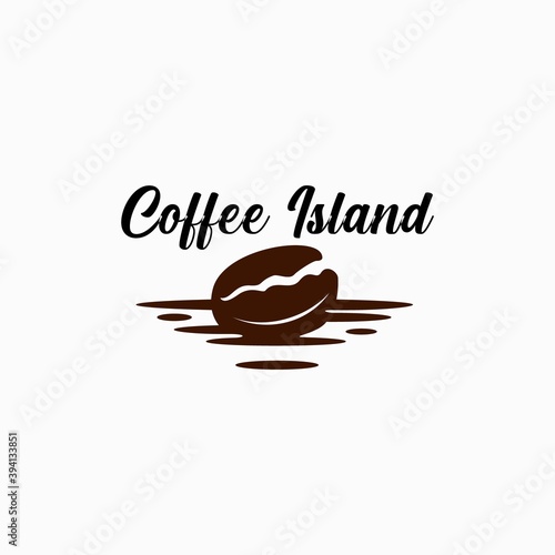 coffee land logo design inspiration . vintage coffee logo design inspiration . coffee bean logo template