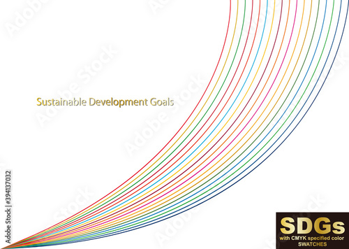 SDGsのCMYK指定色（スウォッチ付）ウェーブ背景素材