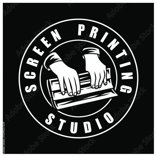 screen printing logo hand