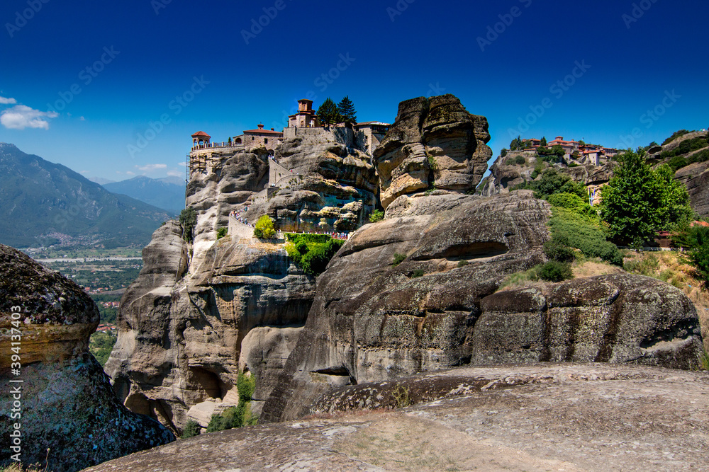 Monasteries on the mountain peaks in Meteora, Greece