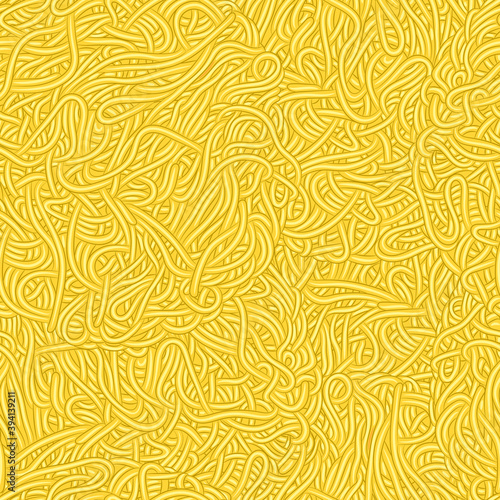 Seamless pattern texture of Chinese noodles, Spaghetti, pasta or Ramen noodles. Vector illustration