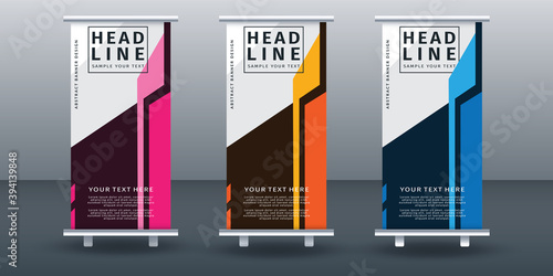 Roll up banner set design template. Vector illustration
