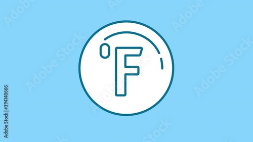 Fahrenheit line icon on the Alpha Channel photo