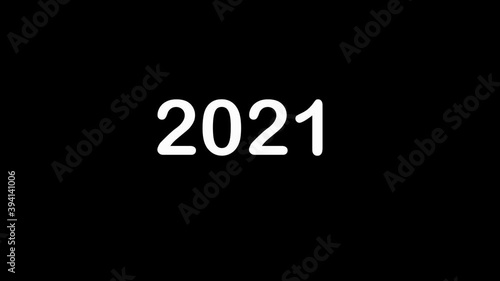 Animation with fire particle effect from 2020 changing to 2021