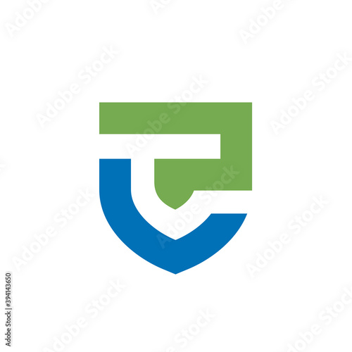 Letter LP or PL shield logo icon design template elements - Vector