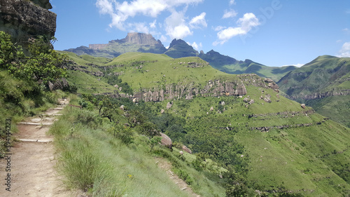 Hiking path at Natal Drakensberg National Park photo