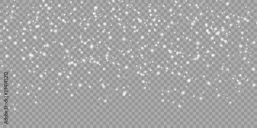 Snow png background. Realistic shine glitter snowfall background for Christmas decoration isolated on transparent. Stock vector.