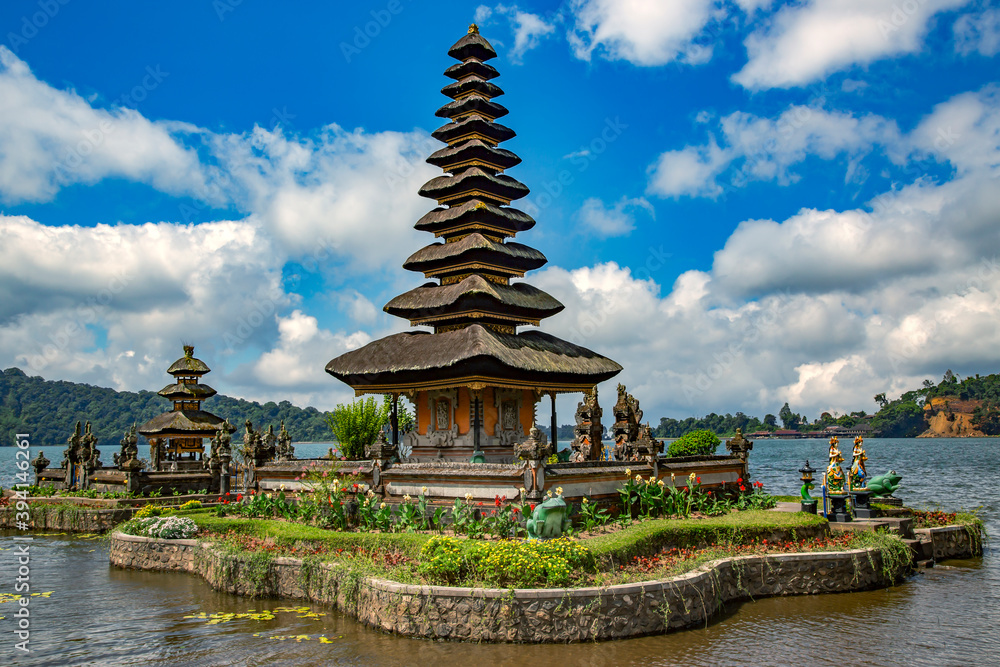 Beautiful Pura Ulun Danu Batur is a temple in Bali situated on lake Beratan high up in a crater of an extinct volcano in Bali, Indonesia Beautiful Pura Ulun Danu Batur is a temple in Bali situated on lake Beratan high up in a crater of an extinct volcano in Bali, Indonesia