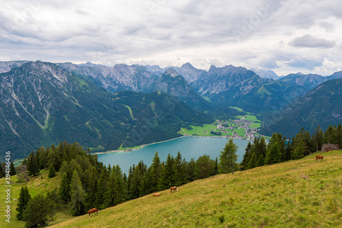 Achensee, Austria in it's beauty surrounded with mountains and cloud
