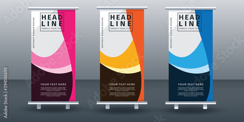 Roll up banner set design template. Vector illustration
