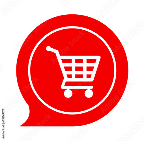 shopping cart sign. Vector icon.
