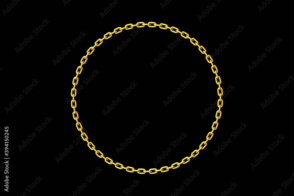 背景素材用の金色のチェーン状の輪の3dイラスト Stock Illustration Adobe Stock