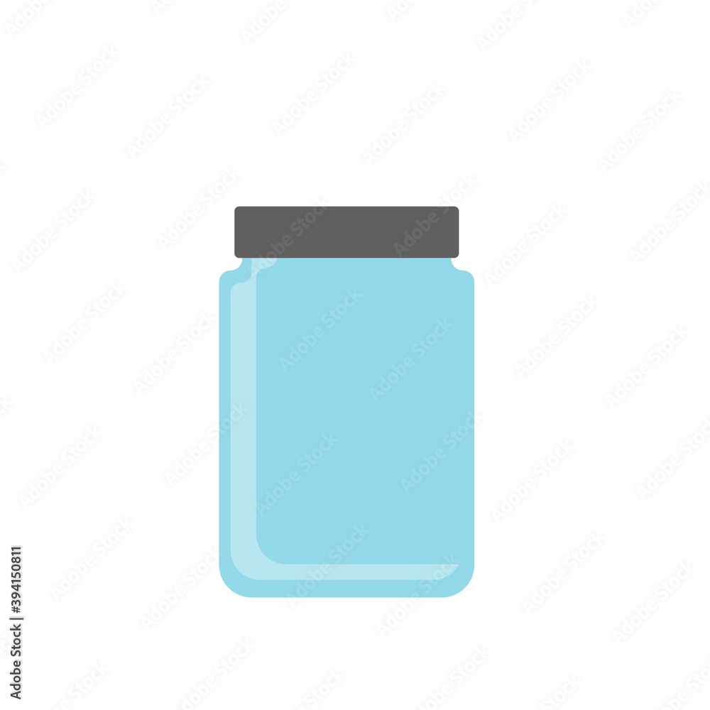 Jar icon in flat style isolated on white background Jar icon in flat style isolated on white background