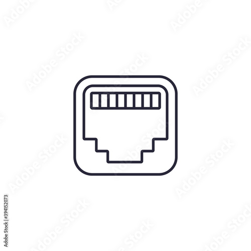 ethernet port line icon, rj45 network socket photo