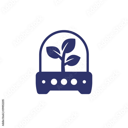 incubator with growing plant icon