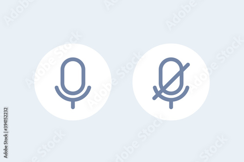 microphone off and on line icons