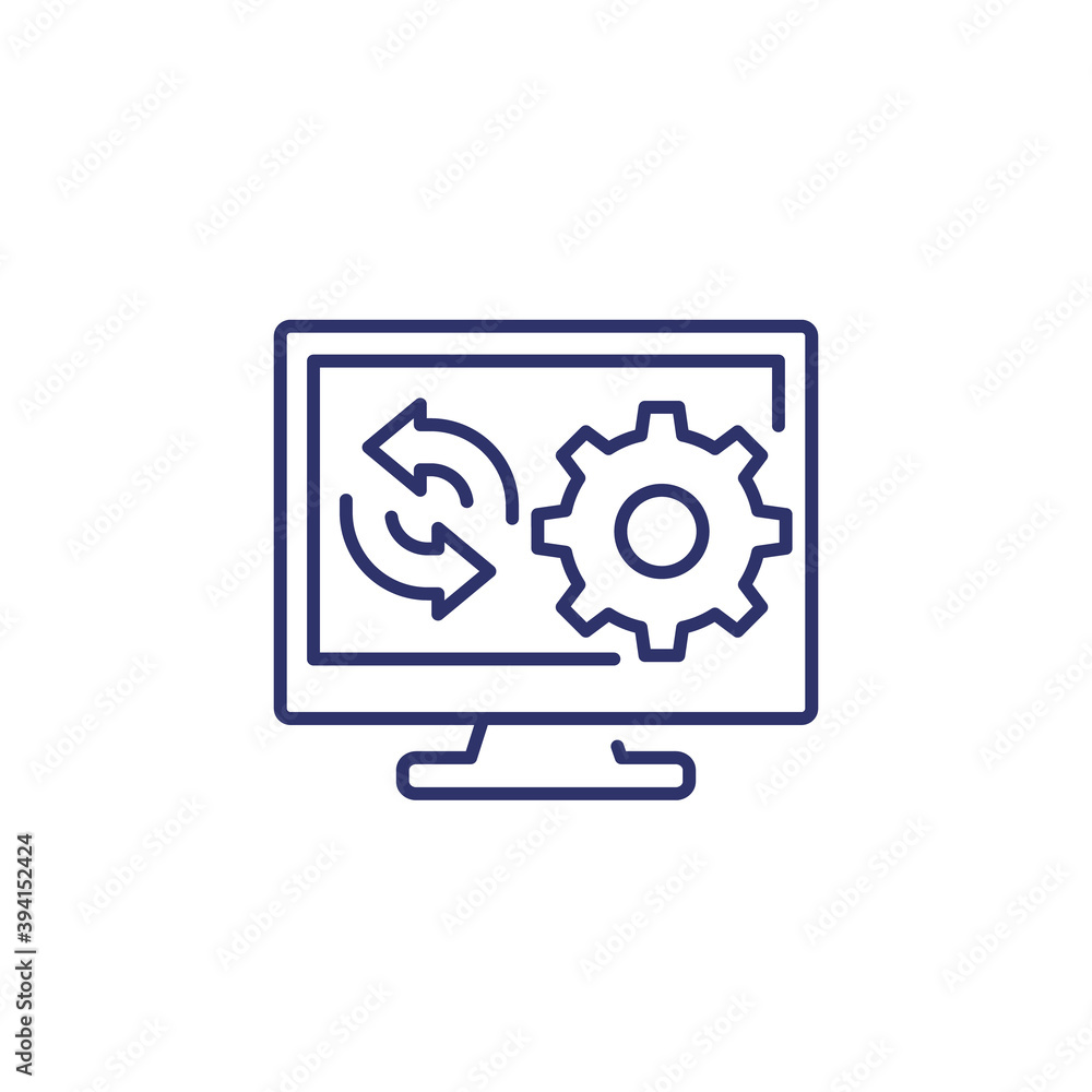 update, new software line icon, vector update, new software line icon, vector
