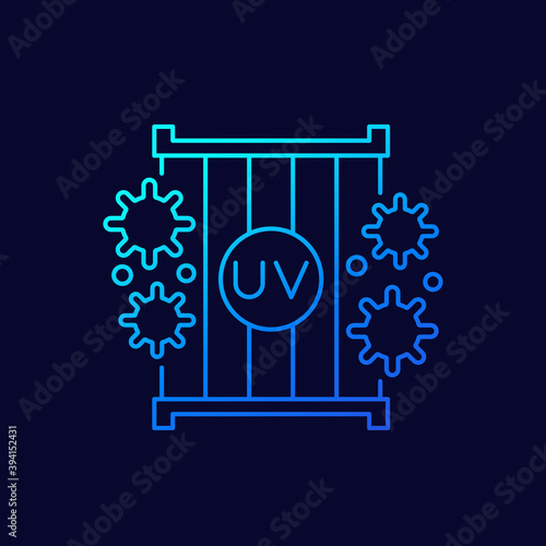 UV light lamps icon, linear vector