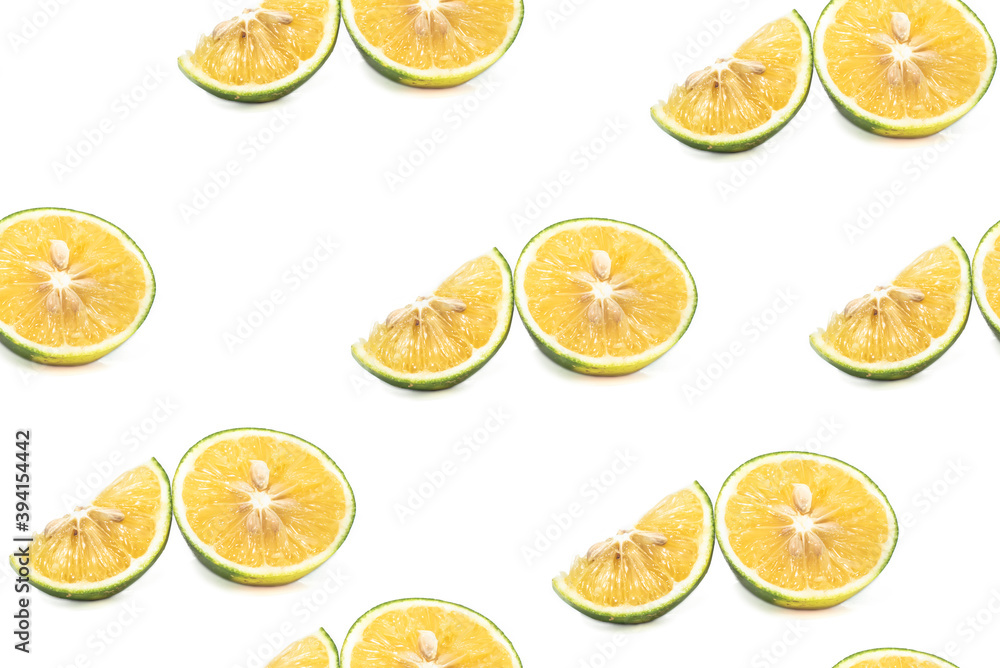fresh lime slices pattern on white color background. Minimal flat lay food texture fresh lime slices pattern on white color background. Minimal flat lay food texture