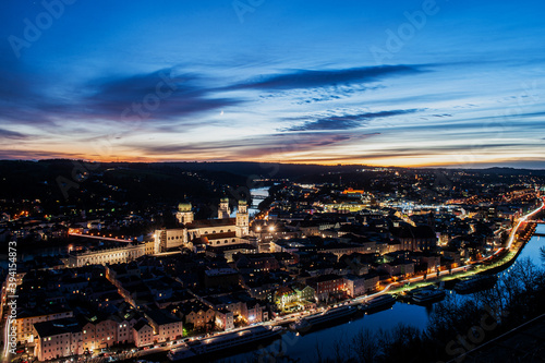 Dreiflüssestadt Passau - Abendliche Stimnung an Donau, Ilz und Inn
