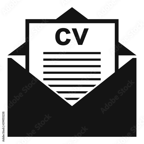 Headhunter cv mail icon. Simple illustration of headhunter cv mail vector icon for web design isolated on white background