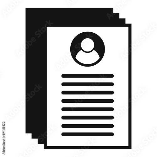 Headhunter documents icon. Simple illustration of headhunter documents vector icon for web design isolated on white background