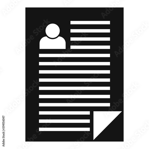 Headhunter resume paper icon. Simple illustration of headhunter resume paper vector icon for web design isolated on white background