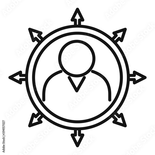 Multilateral headhunter icon. Outline multilateral headhunter vector icon for web design isolated on white background