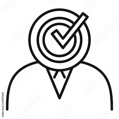 Approved office workker icon. Outline approved office workker vector icon for web design isolated on white background