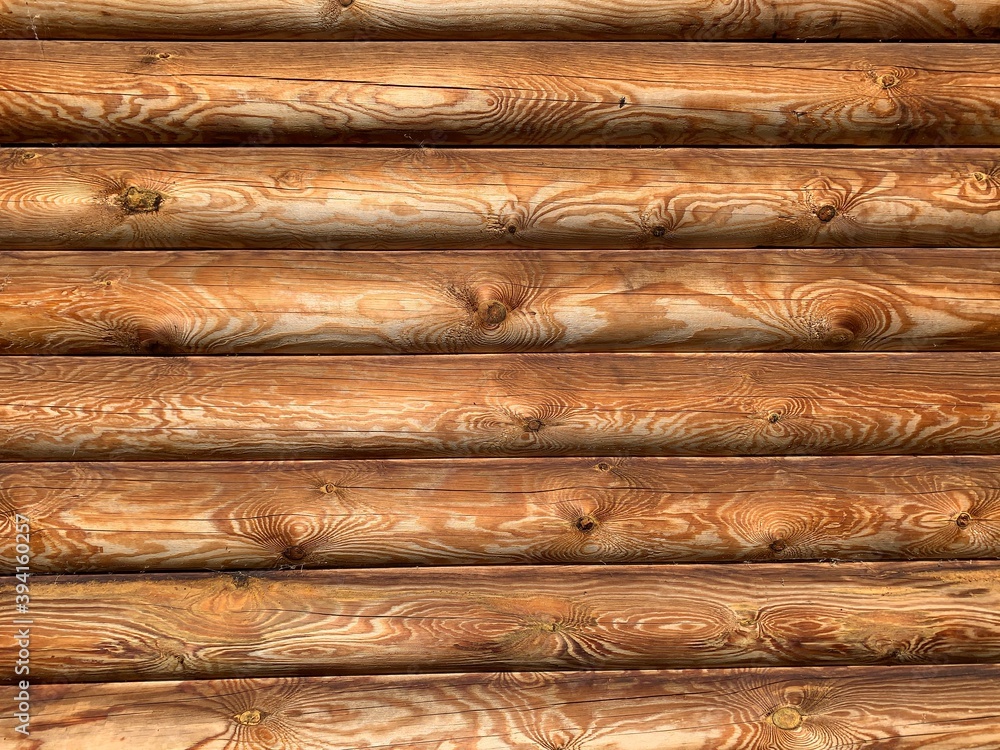 Wooden wall from logs Wooden wall from logs