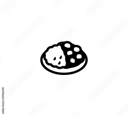 Curry Rice vector isolated icon illustration. Curry Rice icon