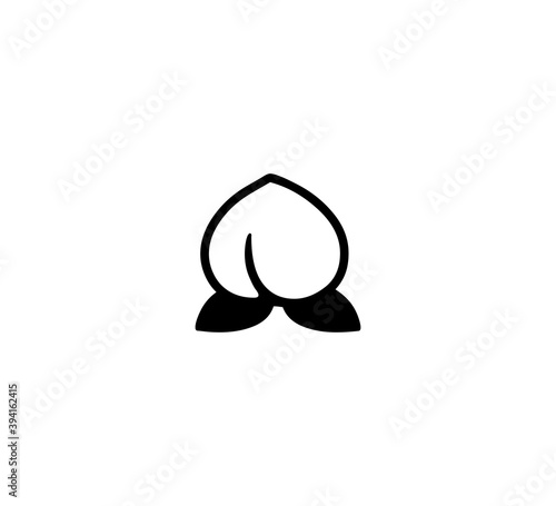Peach emoji vector isolated icon illustration. Peach icon