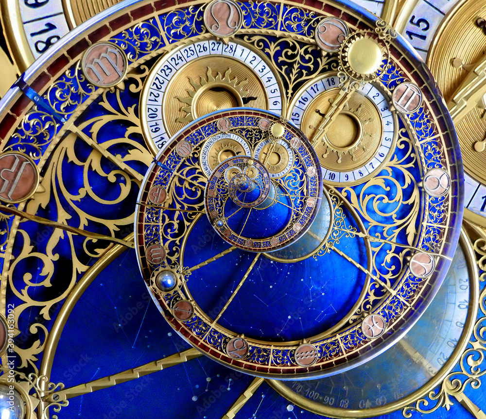 Abstract ancient zodiac clock. Abstract Astronomical clock