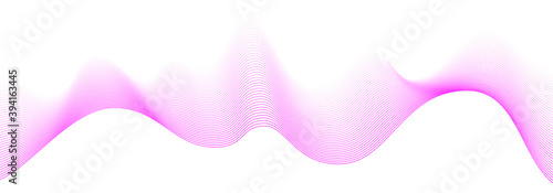 Abstract wave line. Dynamic wave of many lines on white background. Vector illustration.