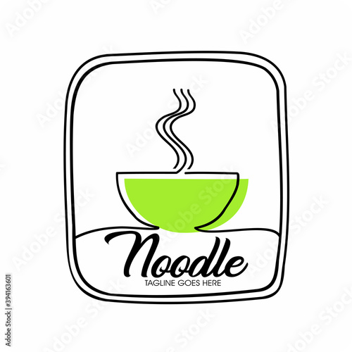 Noodles logo , bowl of ramen noodle logo