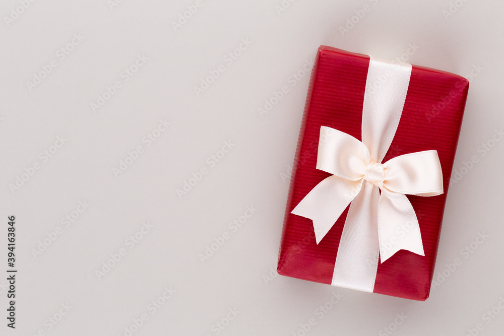 Christmas gift boxes with ribbons on color tabletop. Christmas gift boxes with ribbons on color tabletop.