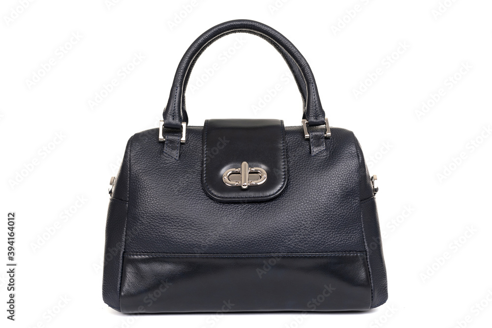 handbag made of genuine leather close up on a white background handbag made of genuine leather close up on a white background