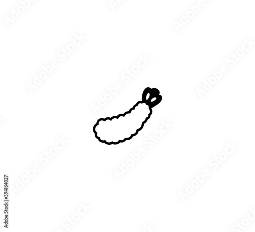Fried shrimp vector isolated icon illustration. Fried shrimp icon