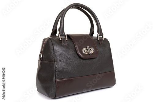 leather bag for woman with handle strap closeup for catalog