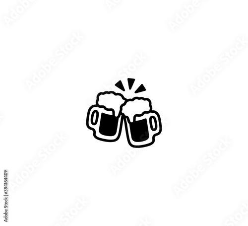 Clinking Beer Mugs vector isolated icon illustration. Clinking Beer Mugs icon