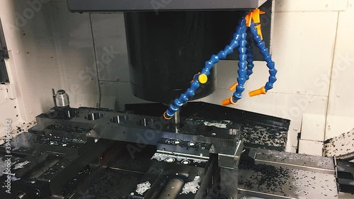 CNC milling machine. Cutting metal modern processing technology