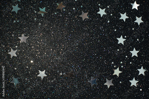 Silver stars on black background. Perfect star overlay.