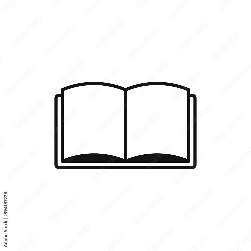 Book icon vector. Open Book symbol. Vector flat design illustration on reading with abstract open book. Book icon vector. Open Book symbol. Vector flat design illustration on reading with abstract open book.
