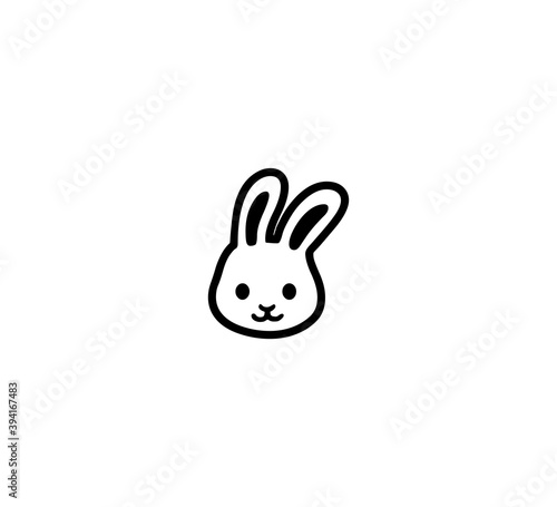 Rabbit head vector isolated icon illustration. Bunny face icon