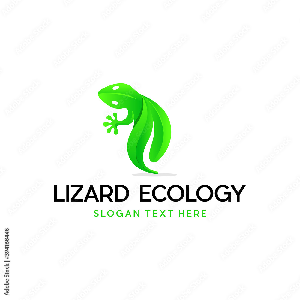 Lizard Leaf Abstract Nature Modern Icon Logo, tailless lizard With Leaf design vector icon logo Lizard Leaf Abstract Nature Modern Icon Logo, tailless lizard With Leaf design vector icon logo