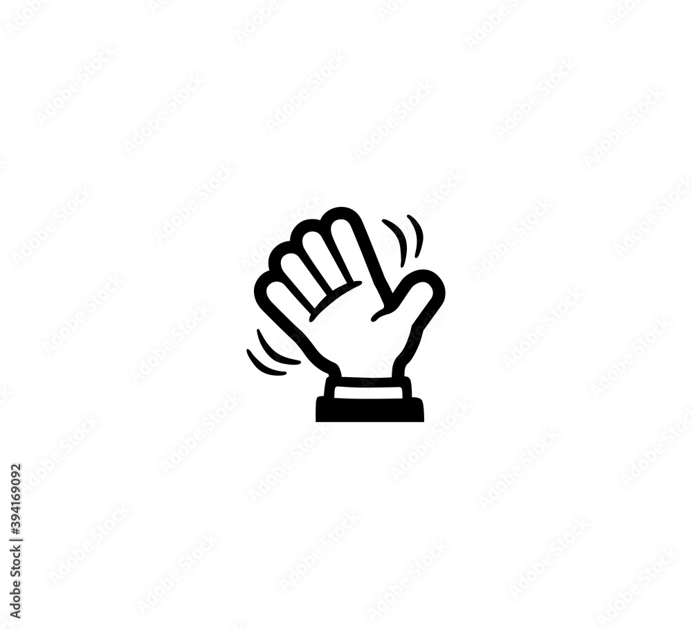 Waving hand emoji gesture vector isolated icon illustration. Waving hand gesture icon Waving hand emoji gesture vector isolated icon illustration. Waving hand gesture icon