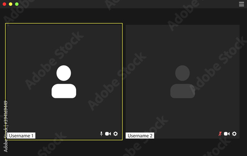 Video conference user interface, video conference calls window overlay
